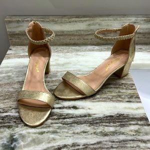 Gold sandal heels